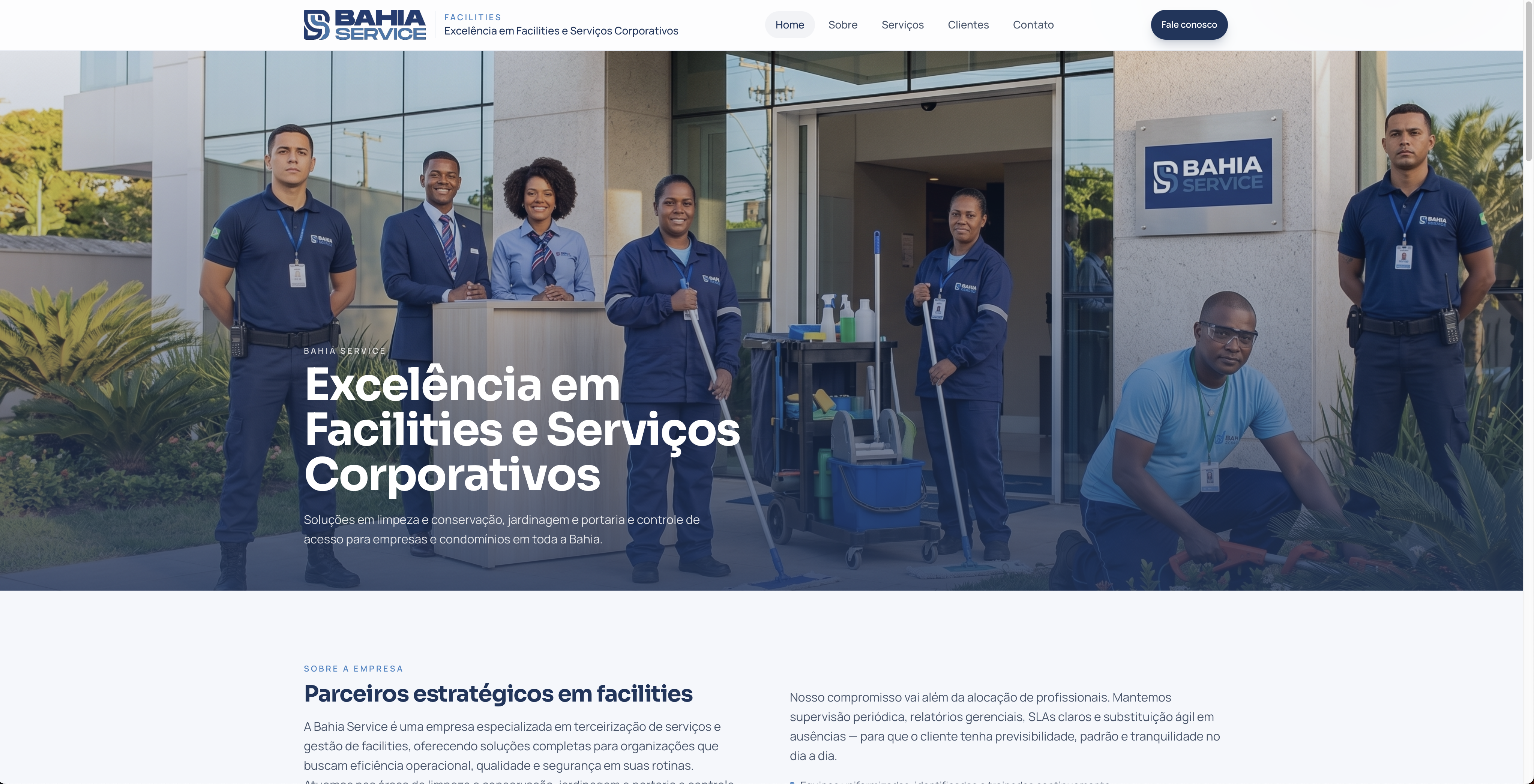 Tela do projeto Bahia Service